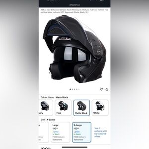 Jiekai adult motorcycle helmet MATTE BLACK XL NEW